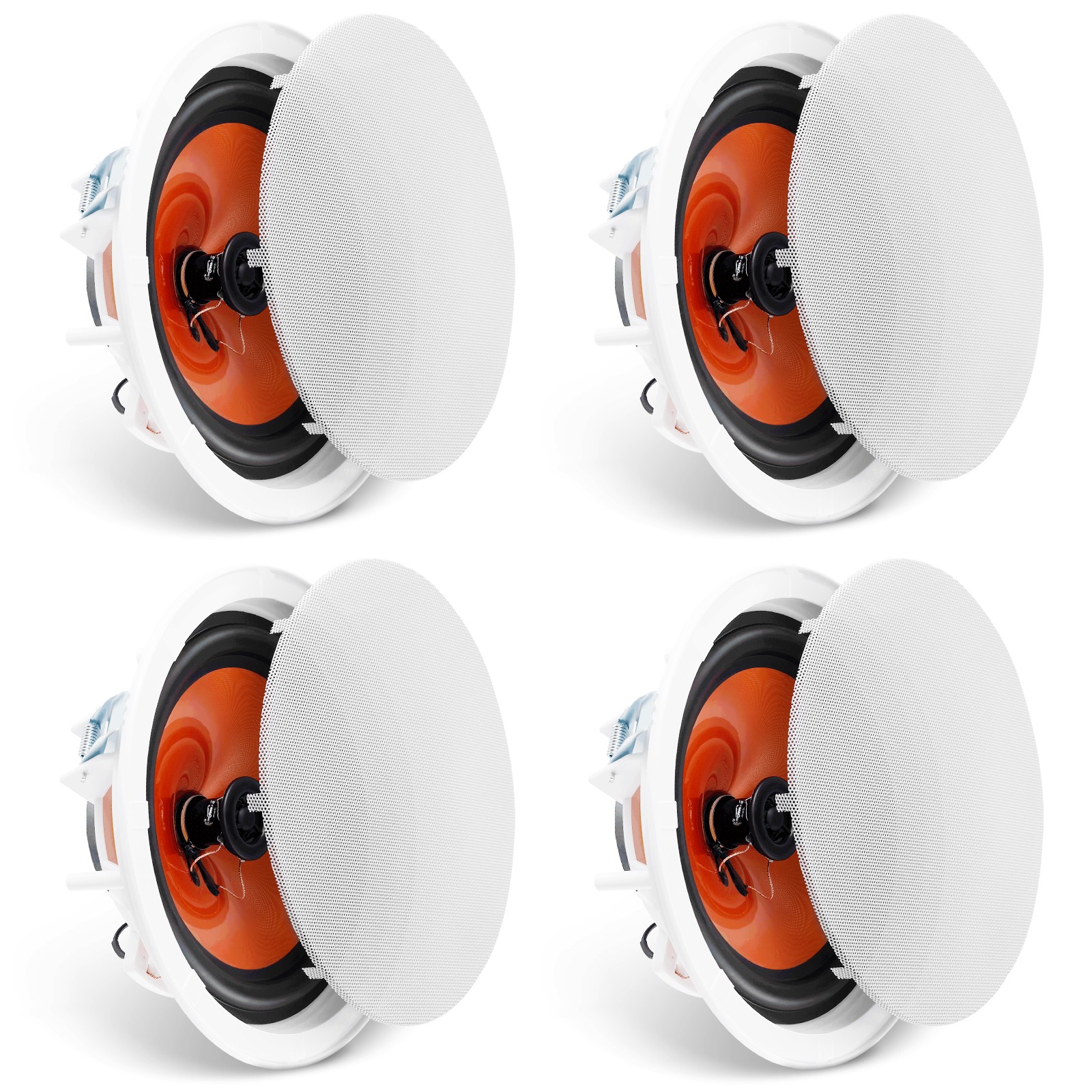 4PCs 8 in Ceiling Speakers 100W Flush Mount Ceiling & in-Wall Speakers