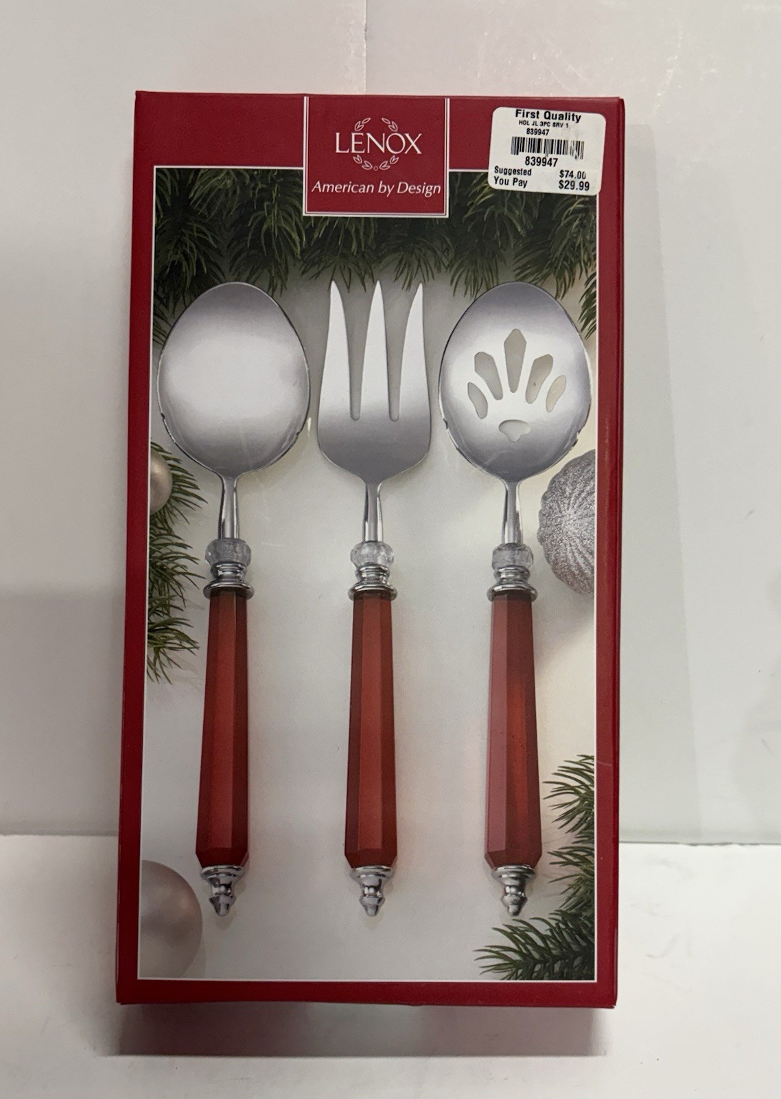 Lenox Holiday Jewel 3-Piece Serving Set First Quality New In Box Lenox Holiday Jewel 3-Piece Serving Set First Quality New In Box