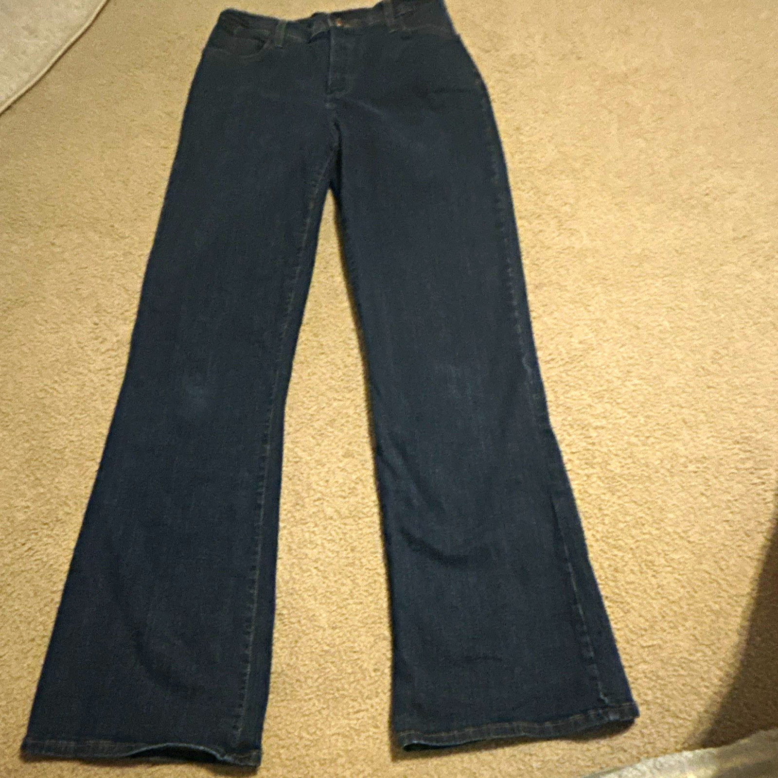 NYDJ Women’s Dark Wash Blue Denim Bootcut Jeans Stretch 5-Pocket Mid Rise