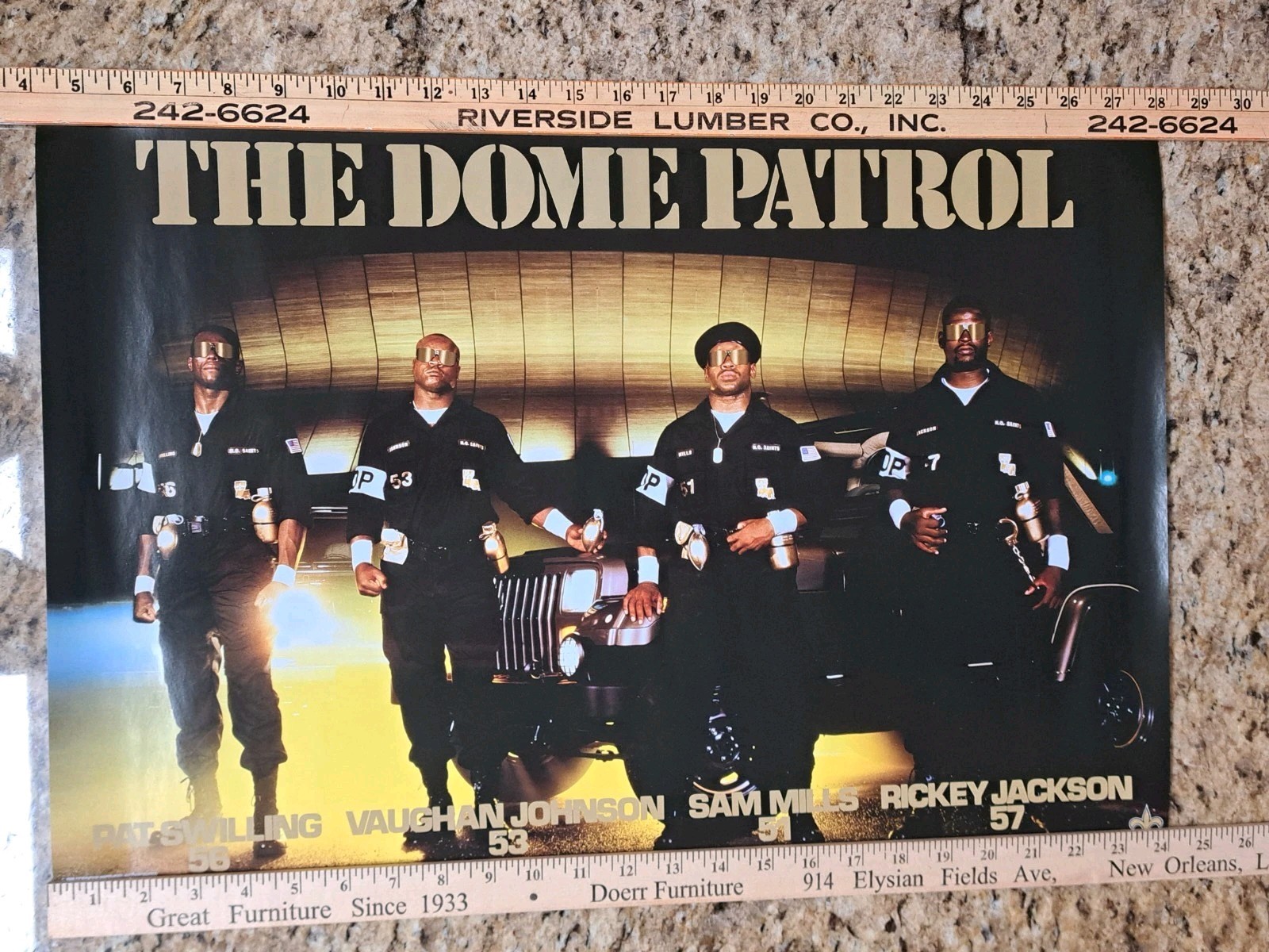 New Orleans Saints Dome Patrol Poster Jackson Mills Swilling Johnson 16X24 SGA New Orleans Saints Dome Patrol Poster Jackson Mills Swilling Johnson 16X24 SGA