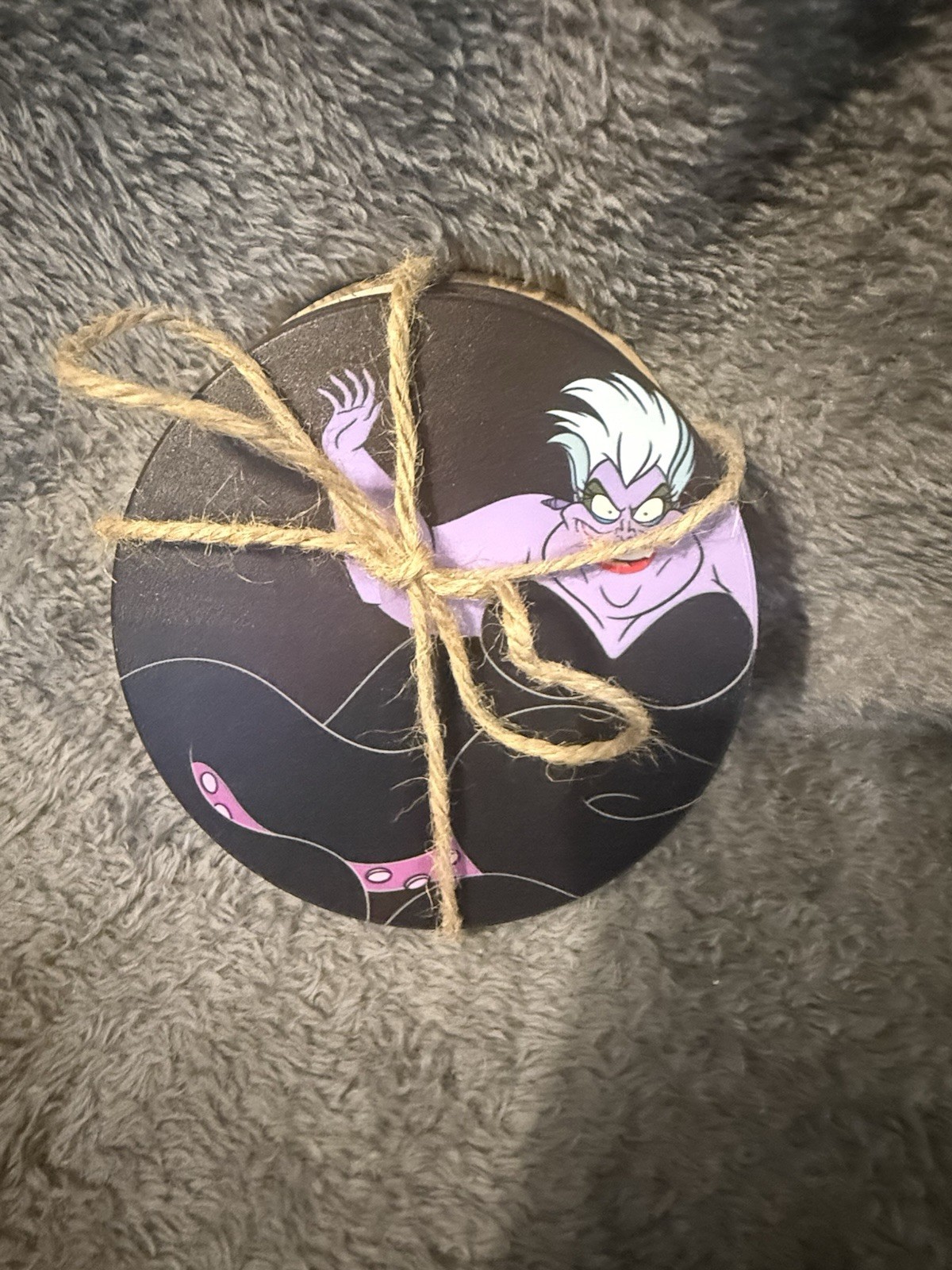 Lot of 4 Disney Villains Cup Coaster Very Rare Evil Queen Ursula Maleficent Lot of 4 Disney Villains Cup Coaster Very Rare Evil Queen Ursula Maleficent