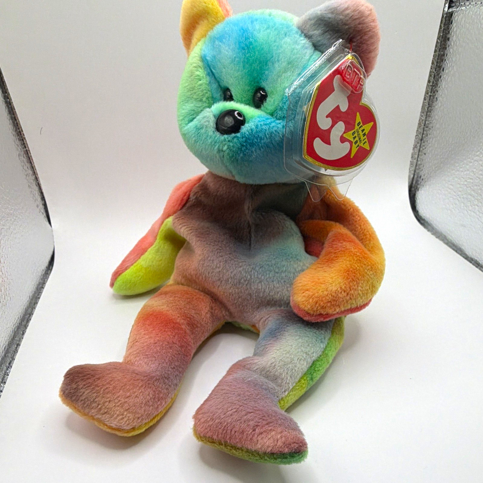 Ty Jerry Garcia Beanie Babies Tie-Dye Bear Plush, Vintage 1993 Ty Jerry Garcia Beanie Babies Tie-Dye Bear Plush, Vintage 1993