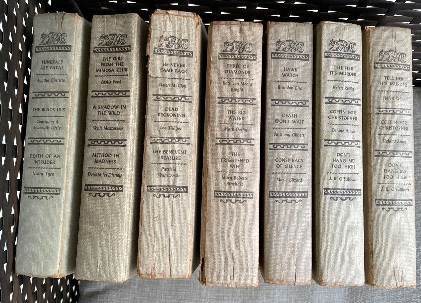 Lot of 7 Hardcover Vintage Detective Book Club 3 In 1 Mystery Novels 1950s 1954