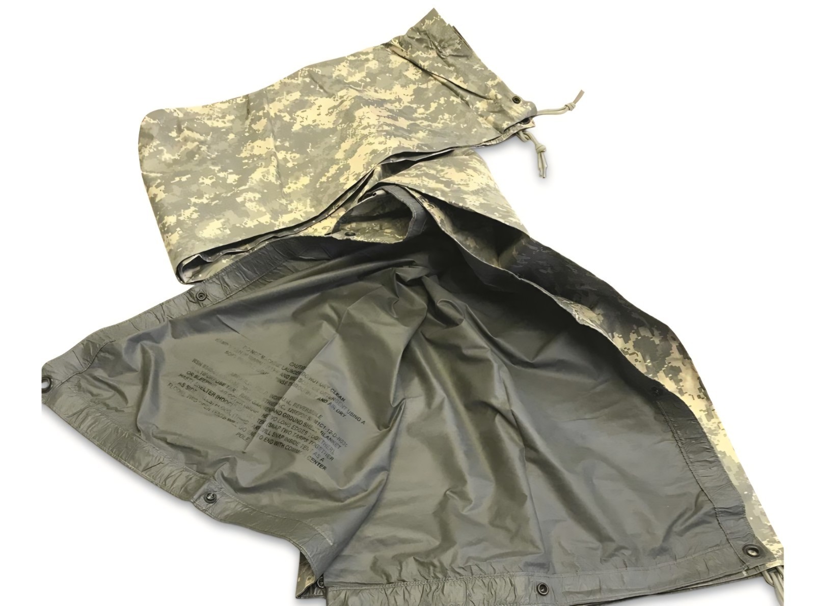 NEW USGI Military Reversible Field Tarp ACU 90 x 80 Tarpaulin Shelter W/Bungies