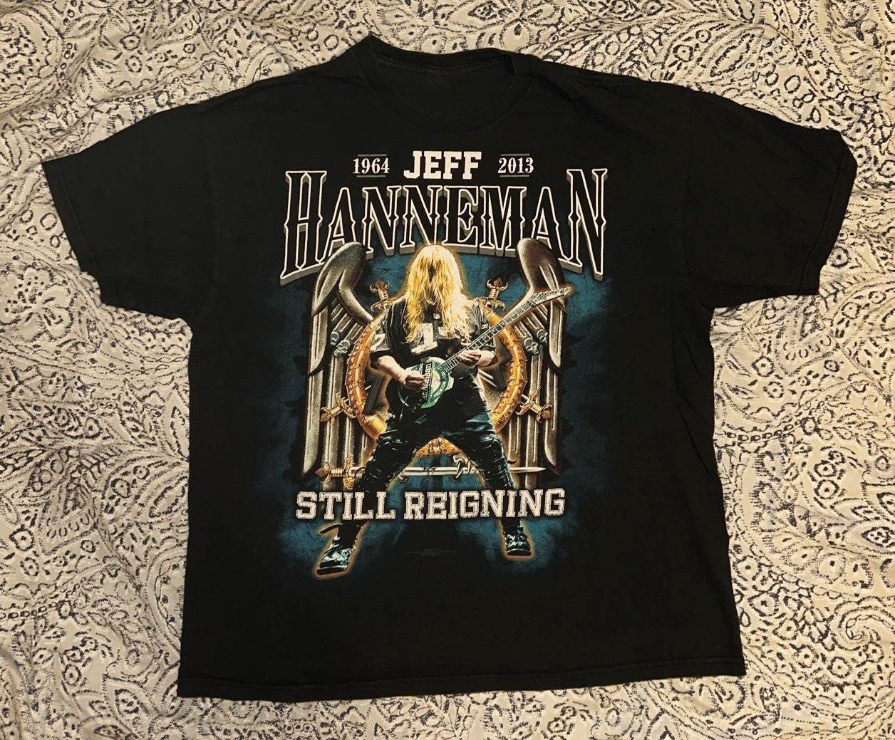 NEW Slayer Jeff Hannemen RIP Shirt Size S-5XL Thrash Metal Fanmade