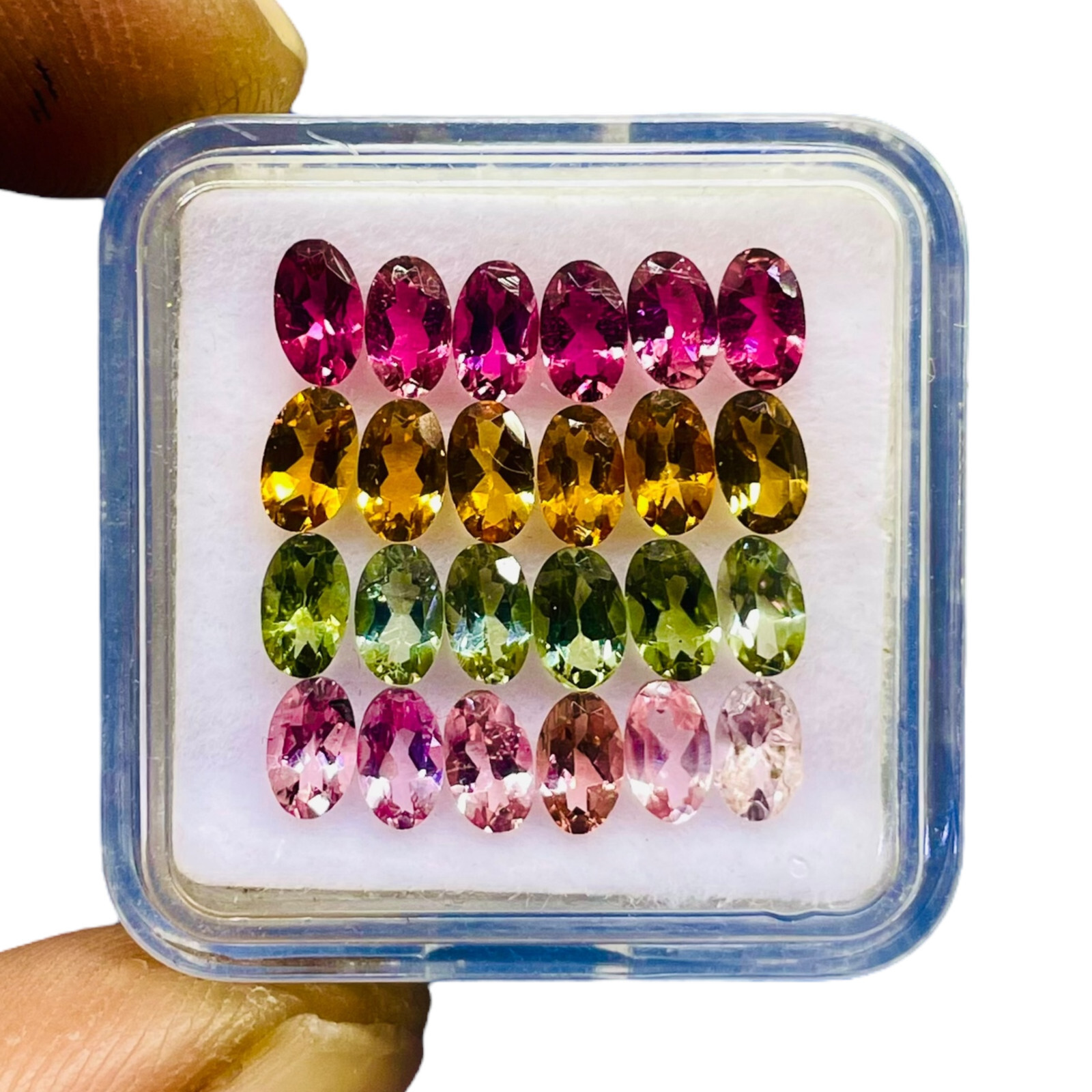 VVS 24 Pcs Natural Multi Tourmaline 5x3mm Oval Cut Loose Untreated Gemstones Lot