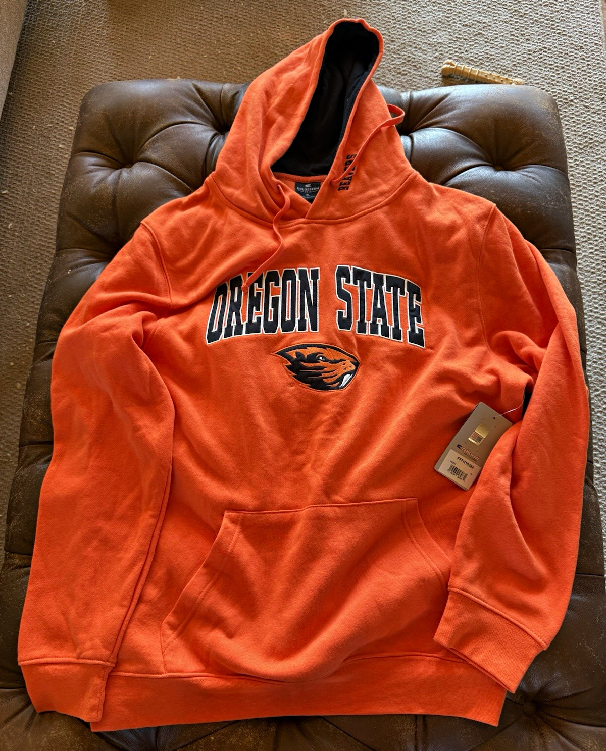 Colosseum Oregon State Beavers Men\'s XL Orange/Black Pullover Hoodie Sweatshirt