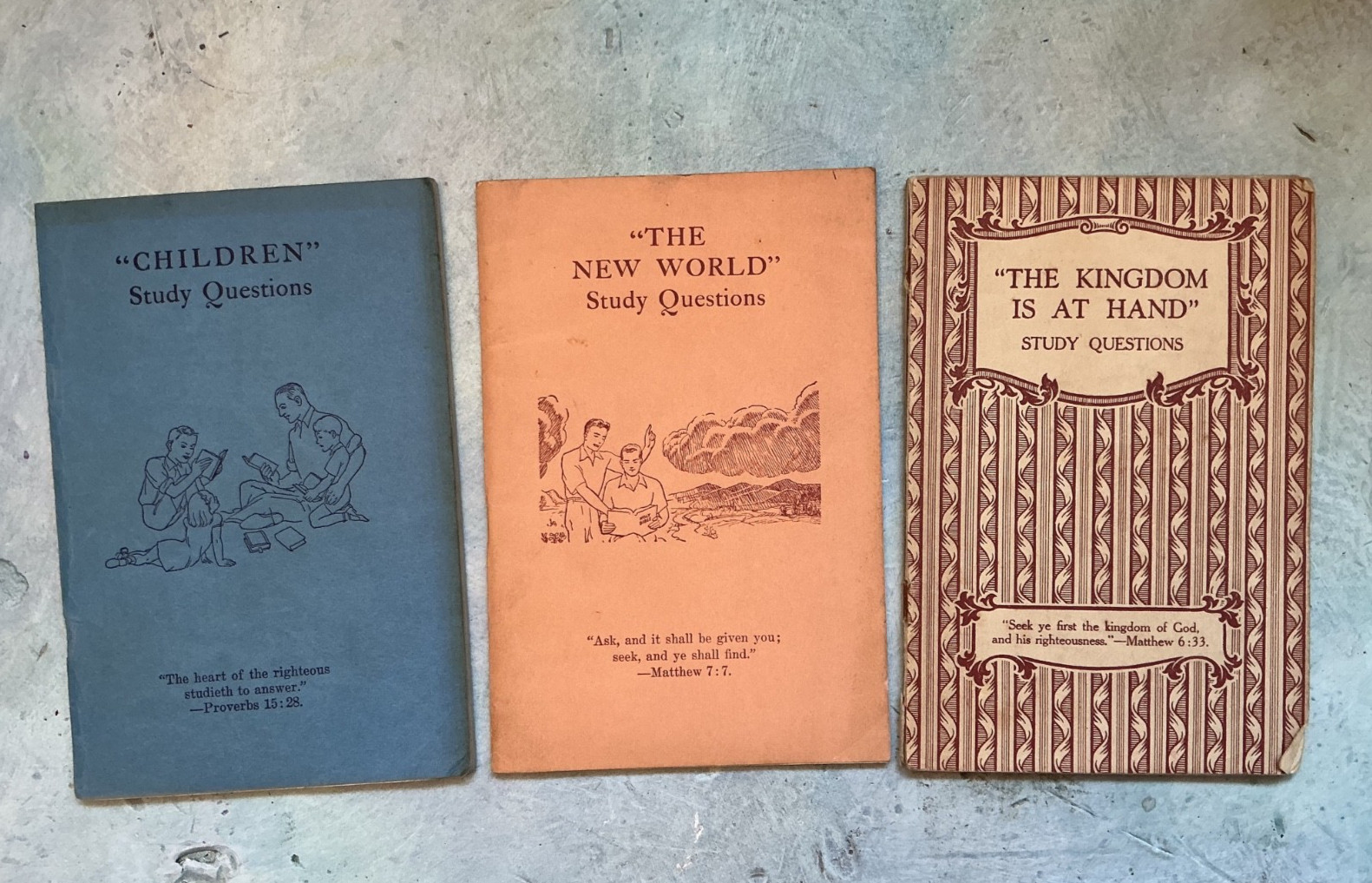 1940s Watchtower Question Booklets: Children, The New World, Kingdom at Hand 1940s Watchtower Question Booklets: Children, The New World, Kingdom at Hand