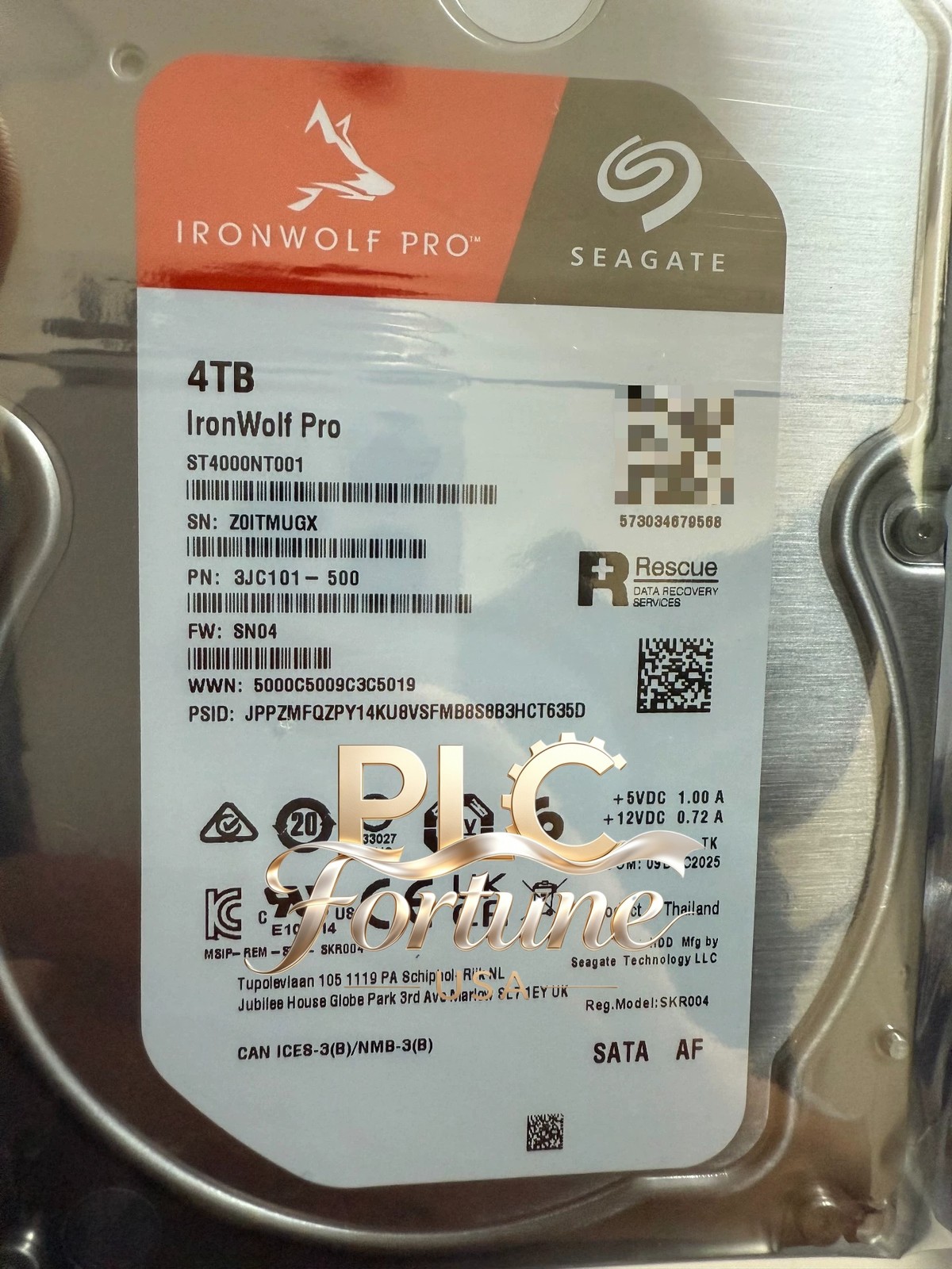 1PCS New Seagate ST4000NT001 4TB IronWolf Pro 7200RPM 256MB SATA HDD 3.5\