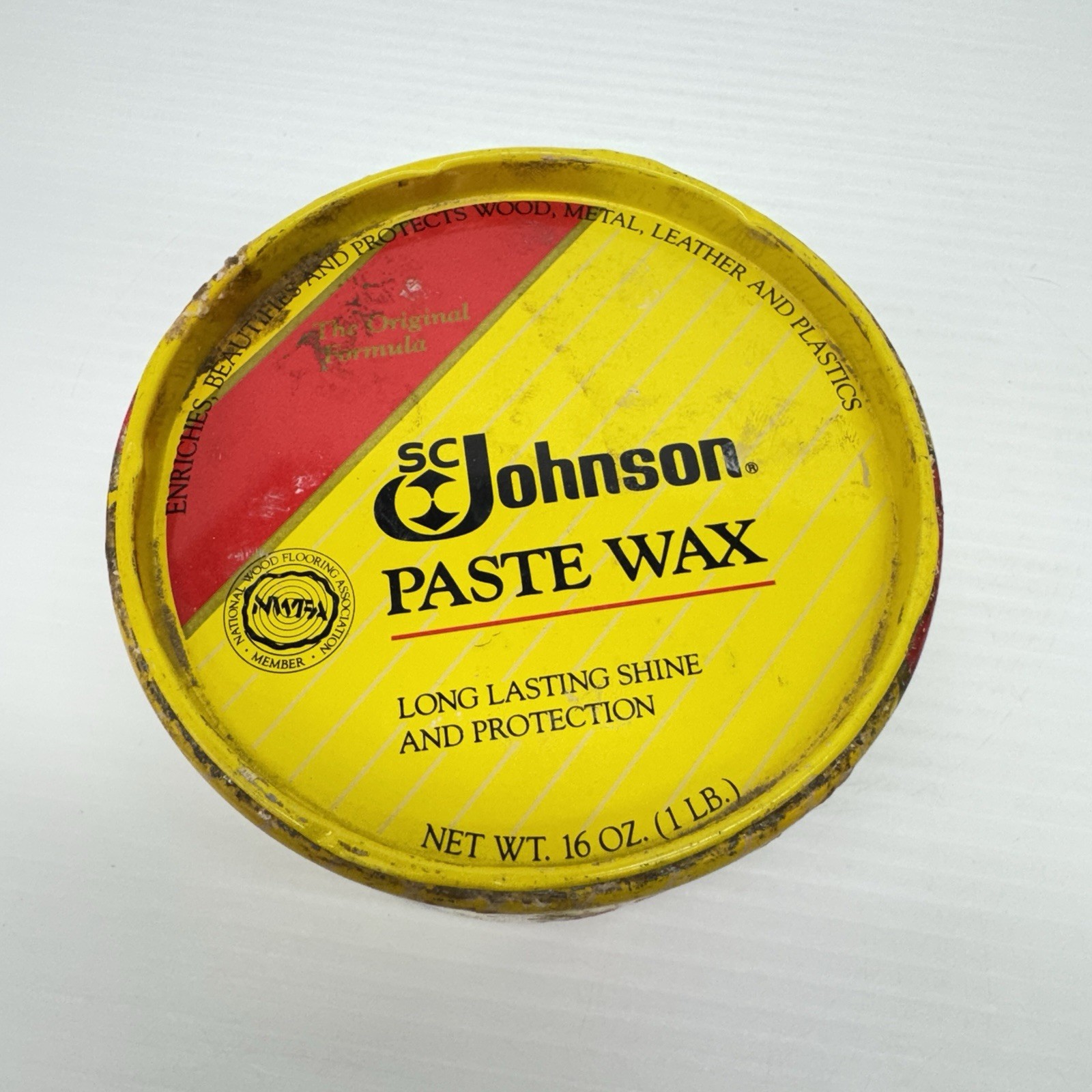 Vintage SC Johnson Paste Wax The Original Formula 16 oz Tin Used 55% Full Vintage SC Johnson Paste Wax The Original Formula 16 oz Tin Used 55% Full