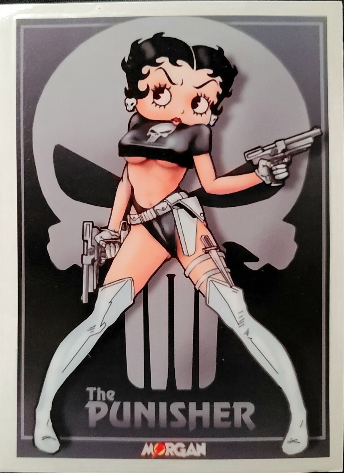 BETTY BOOP STICKER “PUNISHER” 3 3/4 x 5” SEXY BODY BEAUTIFUL BETTY BOOP