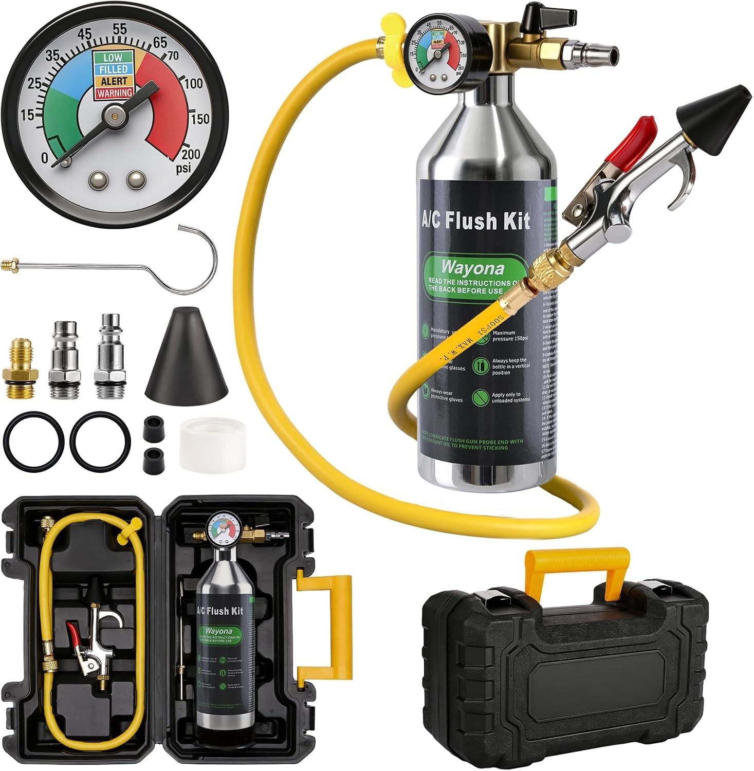 Automotive AC Flush Kit Air Conditioner System Flush Kit Car AC Flush Solution