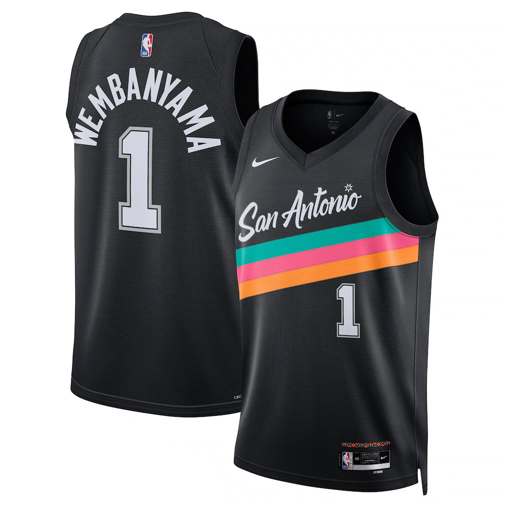 Free tax New 2026 Men's #1 Wembanyama #5 Embroidered Jersey 9 colors SIZE S-2XL