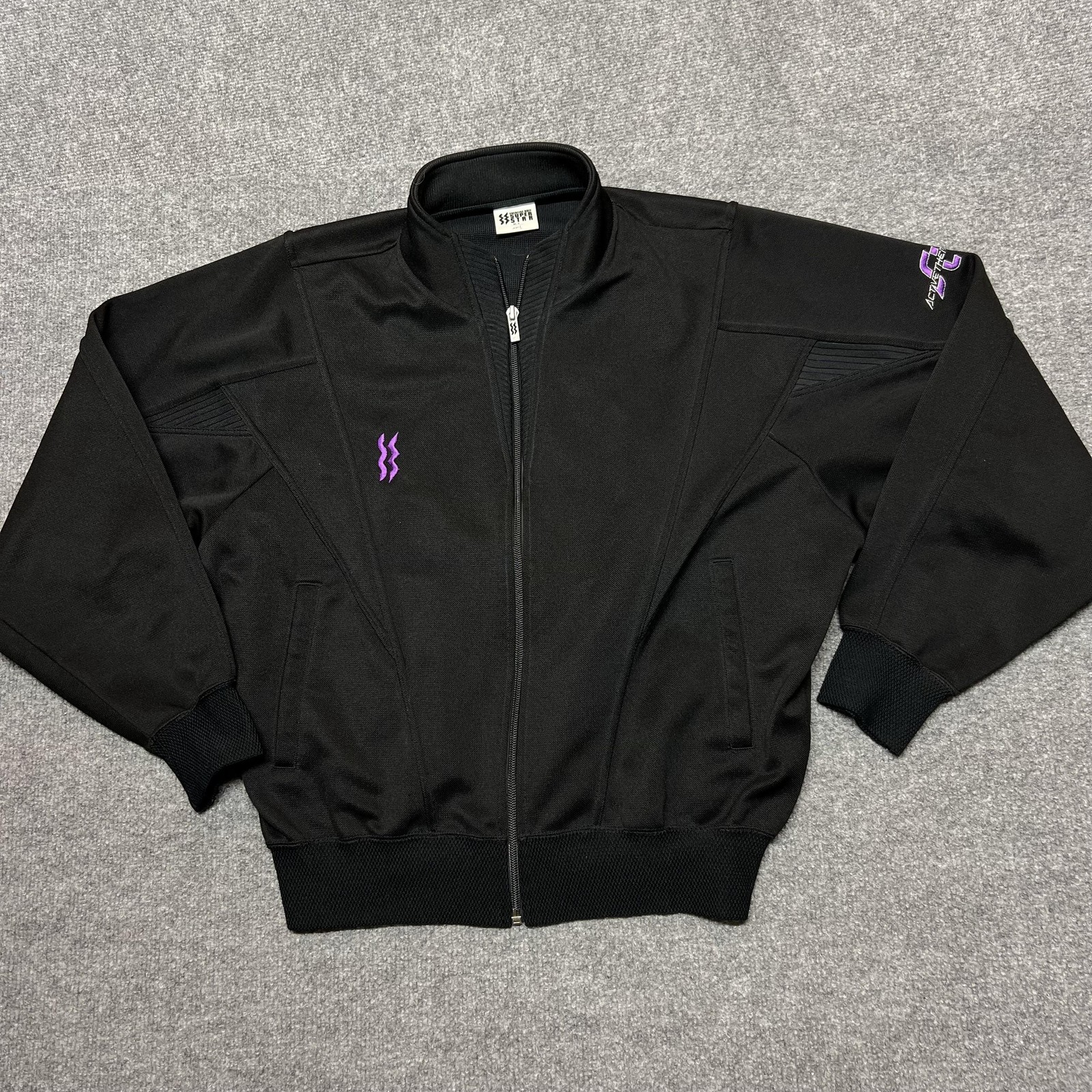 Vintage Mizuno Super Star Jacket Mens Japan Large Black Track Full Zip