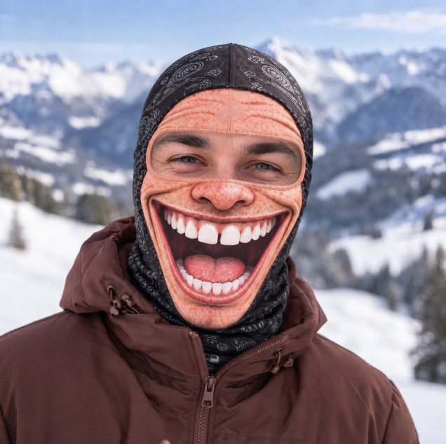 Personalized Funny Ski Mask, Winter FaceMask, Crazy Face, Novelty Snow Gifts