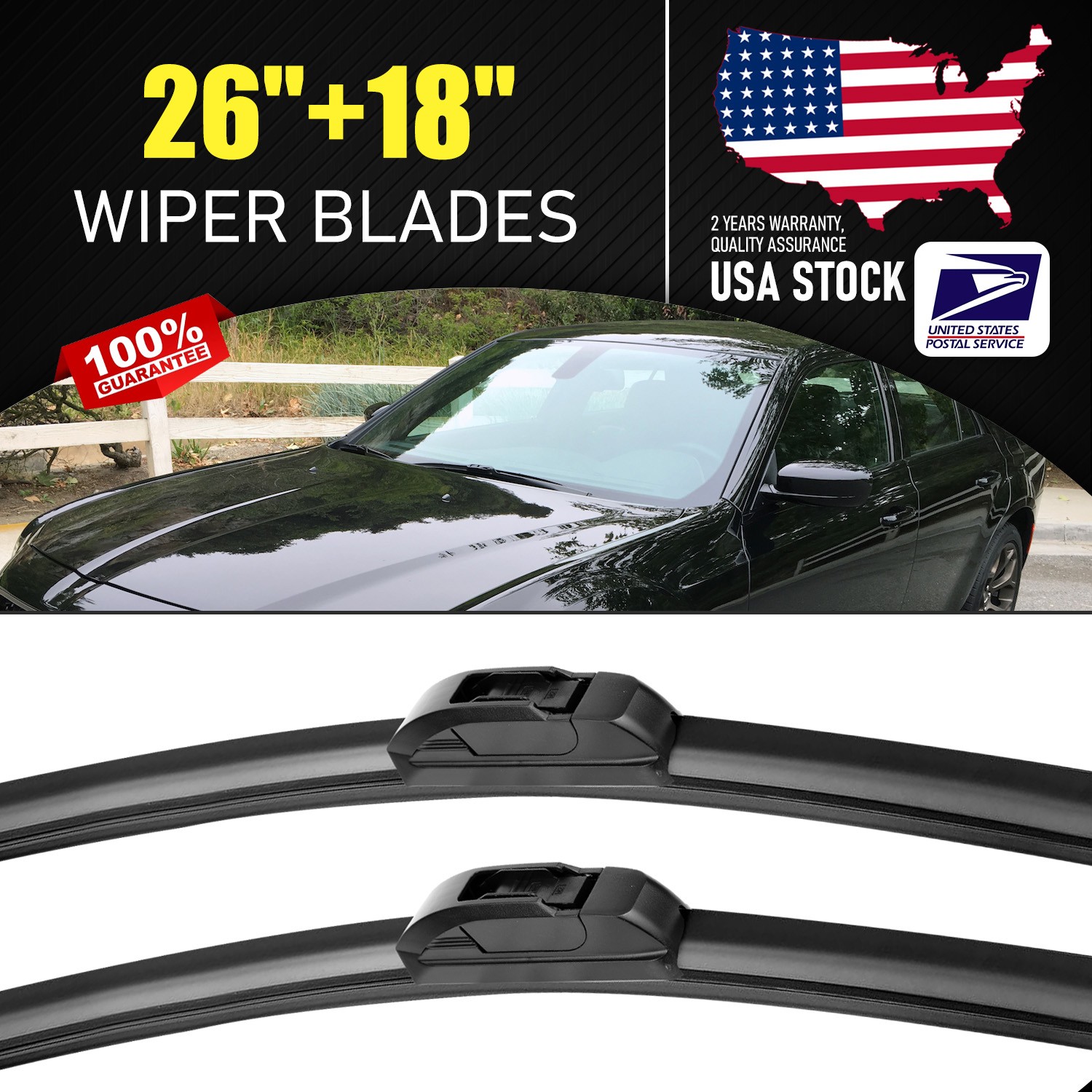 Genuine Original Equipment Front Windshield Wiper Blades Pair 26