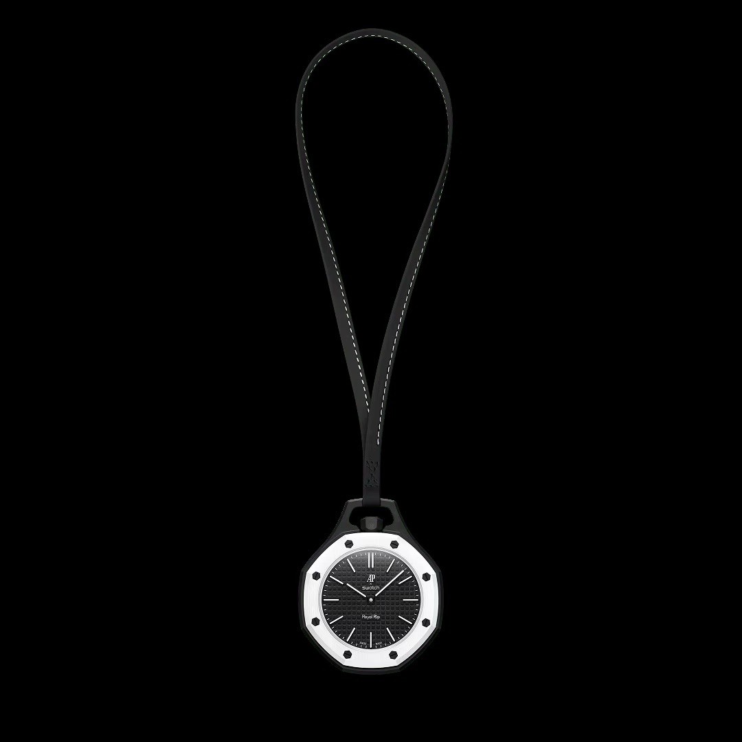 NEW Swatch x AP Royal Pop  OCHO NEGRO Black White Bioceramic Pocket Watch