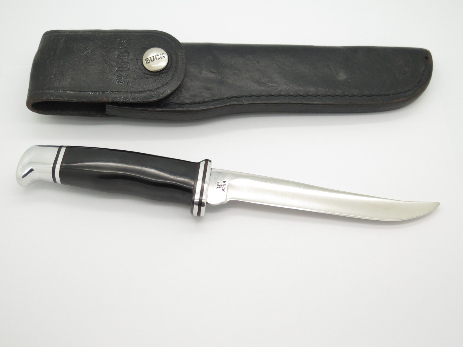Vintage 1972-86 USA Buck 121 Fisherman 3 Liner Fixed Fillet Hunting Knife