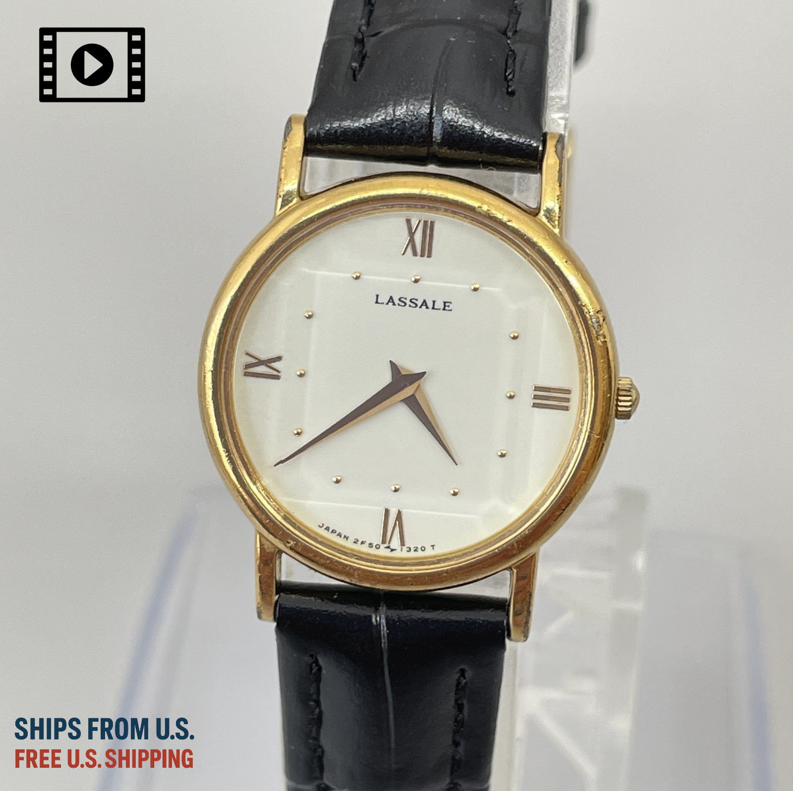 Seiko Lassale 2F50-0230 Vintage 1991 [US Stock] Gold Women Qz Watch Roman N.MINT