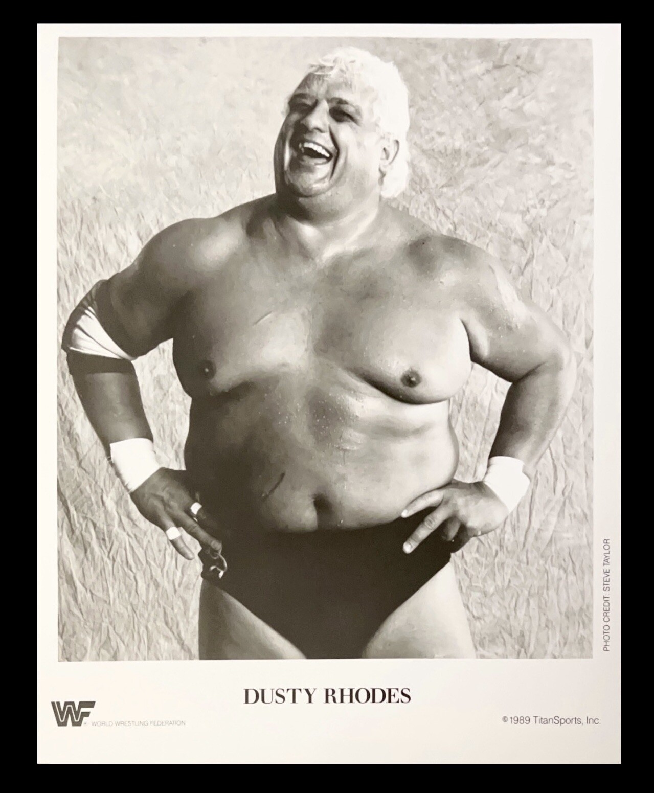 WWE DUSTY RHODES OFFICIAL LICENSED ORIGINAL 8X10 PROMO PHOTO FROM 1989 RARE B
