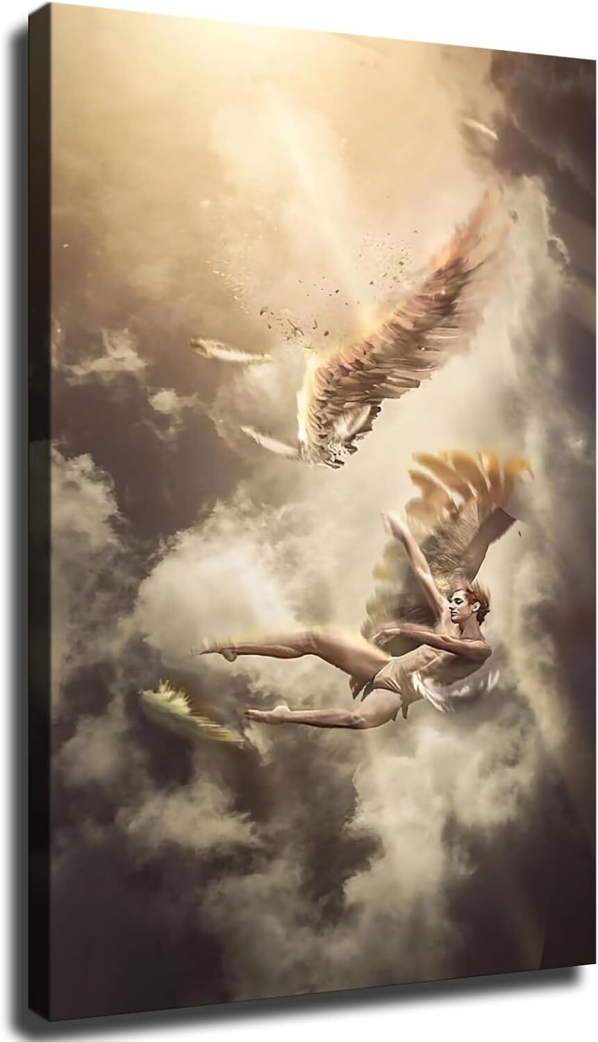 Greek Mythology Icarus Fallen Angel Poster Canvas Print Wall Art Picture Retro