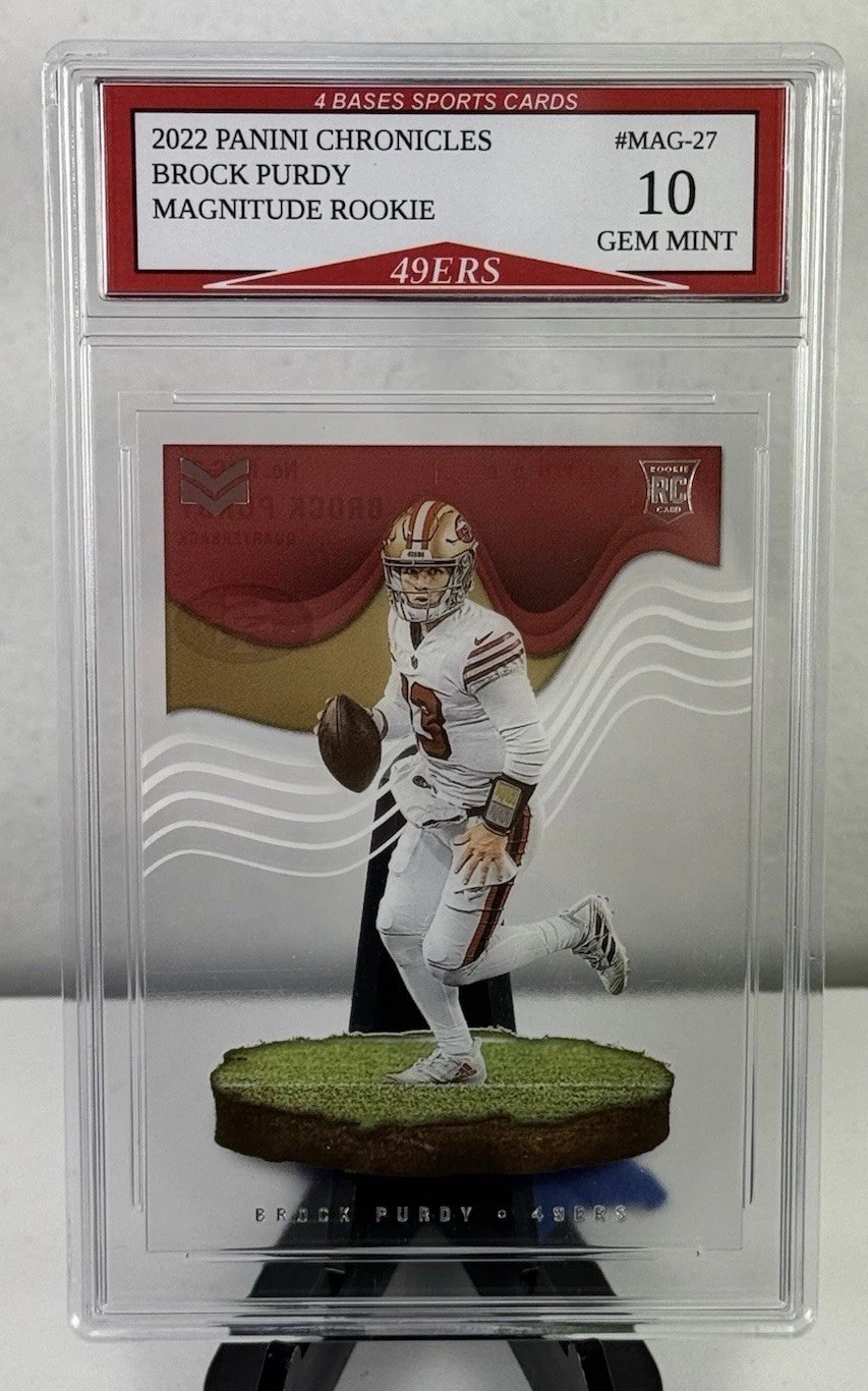 2022 Panini Chronicles Brock Purdy 49ers Clear Magnitude Rookie Card 