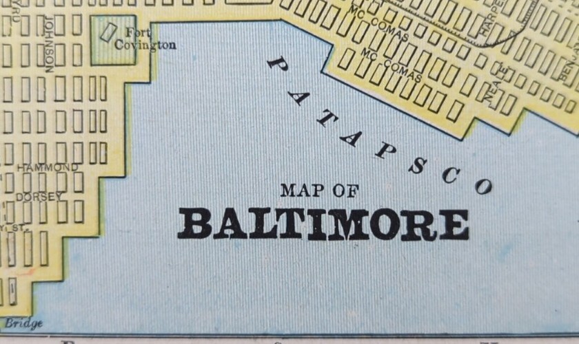 Vintage 1896 BALTIMORE MARYLAND Map 14