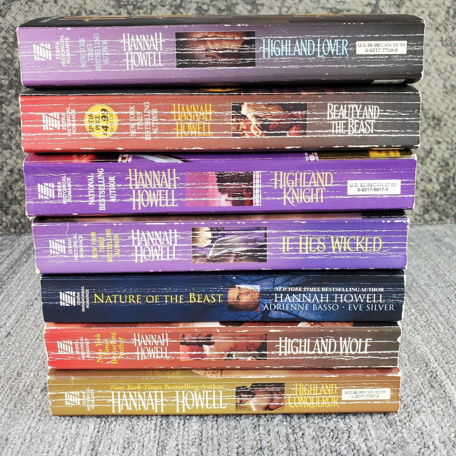 Hannah Howell Highland Conqueror Wolf Knight Lover Wicked Beast 7 Book Lot