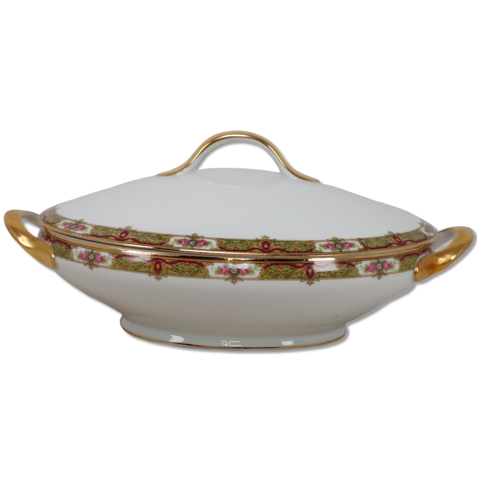 Tressemanes & Vogt TV Limoges TRV4 Oval Lidded Vegetable Serving Bowl 10\ Tressemanes & Vogt TV Limoges TRV4 Oval Lidded Vegetable Serving Bowl 10\
