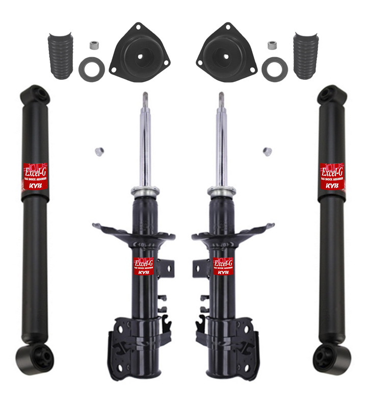 KYB 4 EXCEL-G GAS SHOCKS MOUNTS & BOOTS FITS 00-03 QX4 01-04 PATHFINDER 4WD