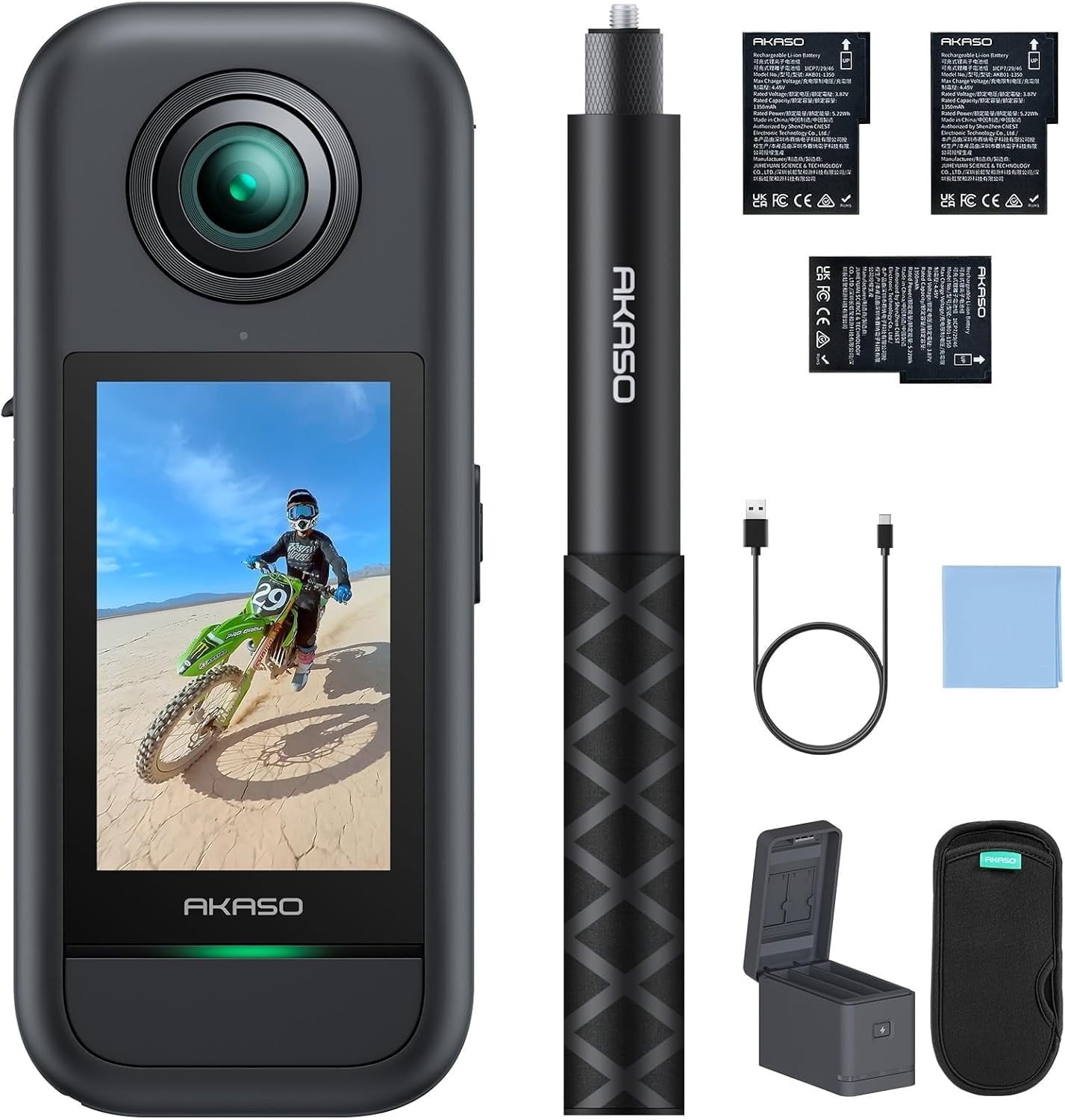 AKASO 360° Action Camera 5.7K 360° Video 72MP Photo SuperSmooth Stabilization