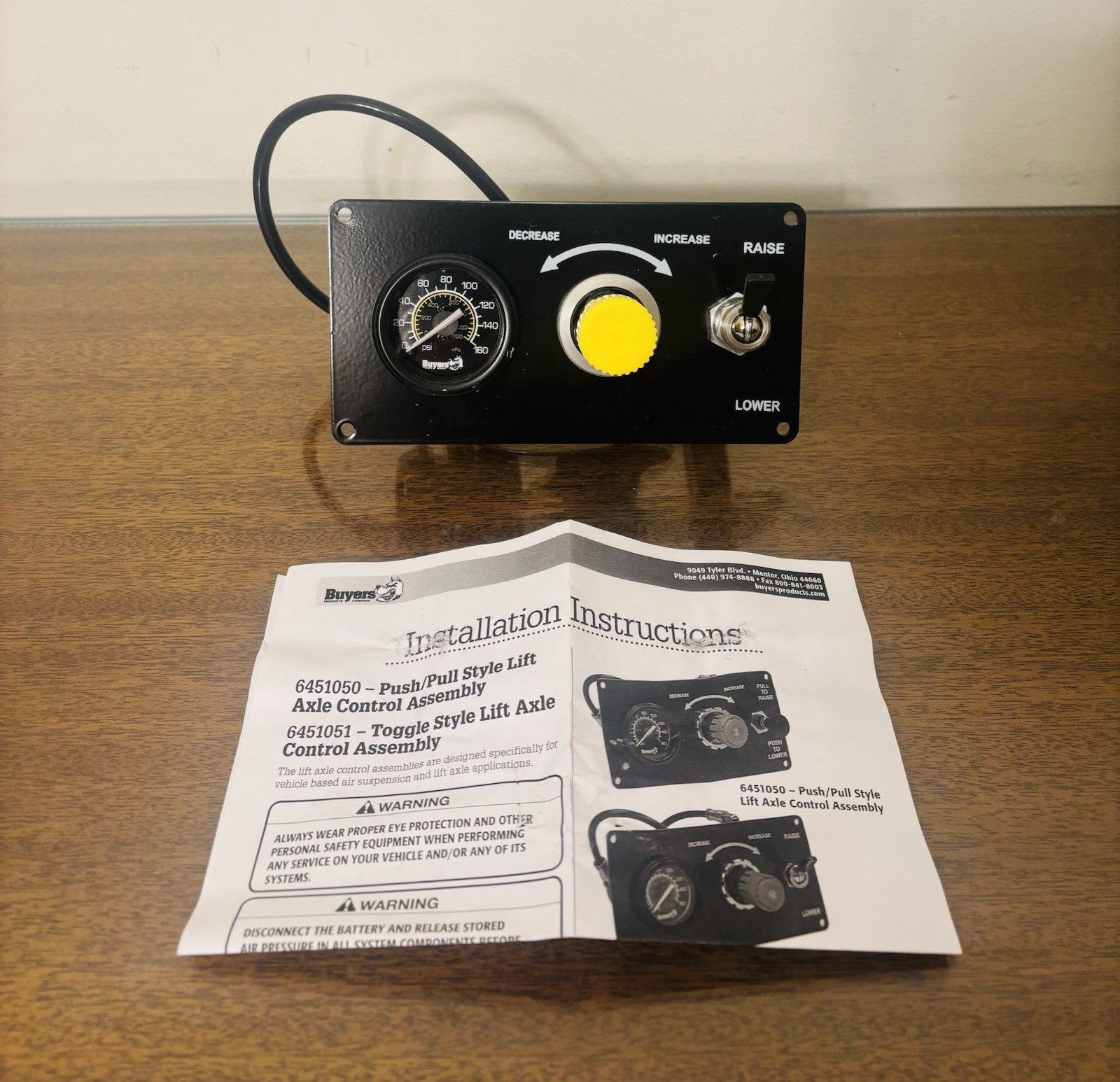 Buyers Products 6451051 Lift Axle Control Assembly with Toggle Air Valve Buyers Products 6451051 Lift Axle Control Assembly with Toggle Air Valve