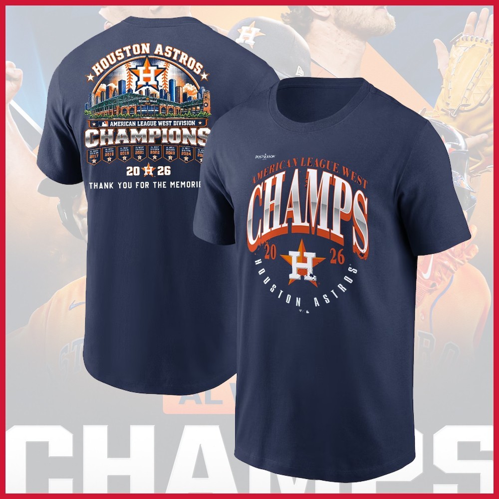 HOT - Houston Astros 2026 AL West Division Champions Both Side S-5XL For Fans