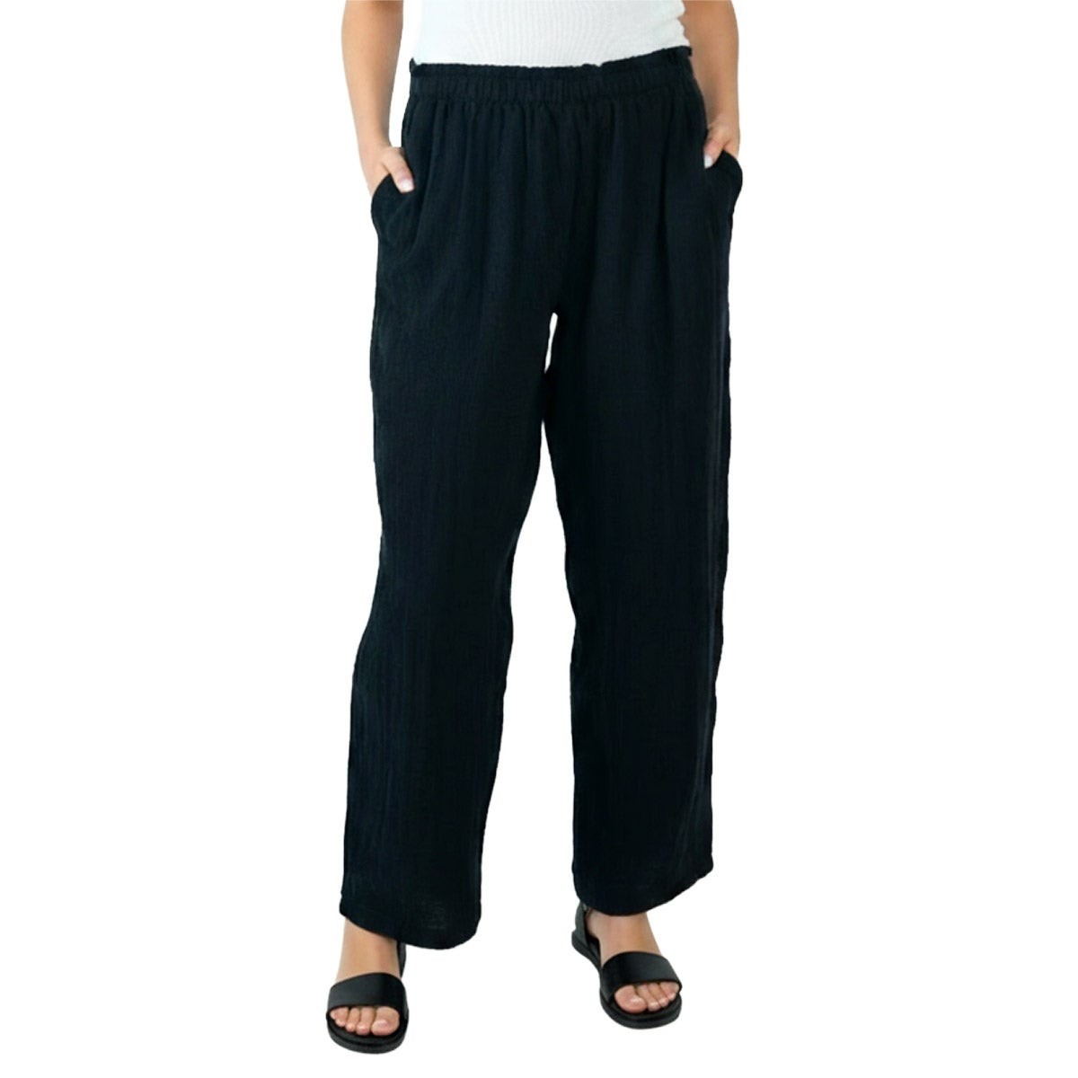 Coldwater Creek Women's Cotton Gauze Pull-On Pant Coldwater Creek Women's Cotton Gauze Pull-On Pant