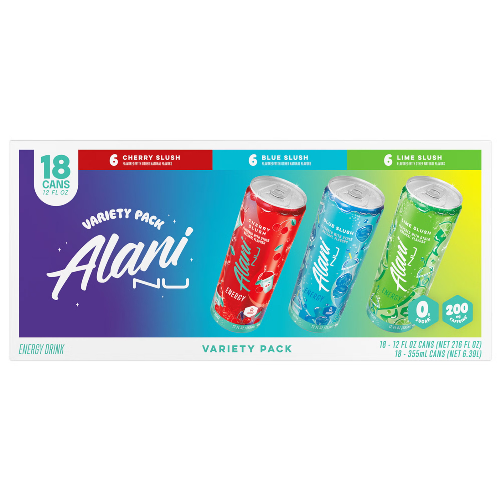 Alani Nu Energy Drink, Lime Slush Variety Pack, 12 Fl Oz, 18-Count Alani Nu Energy Drink, Lime Slush Variety Pack, 12 Fl Oz, 18-Count