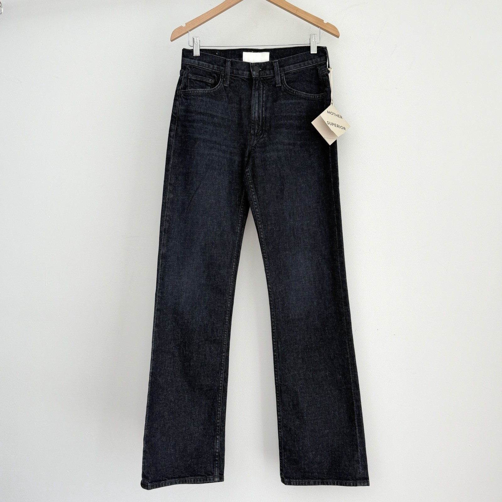 Mother The Reifler  Jeans Womens 26 Starry Eyed Black Straight Leg Mid rise NWT