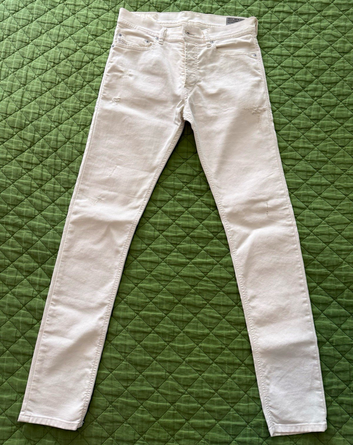 Diesel Tepphar Slim Carrot Jeans Men\'s W29 L32 White Distressed Stretch 0855U