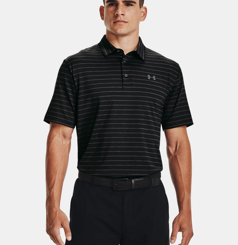 Mens UA Under Armour Muscle Golf Polo Shirt Top Playoff Stripe Athletic Tee New Mens UA Under Armour Muscle Golf Polo Shirt Top Playoff Stripe Athletic Tee New