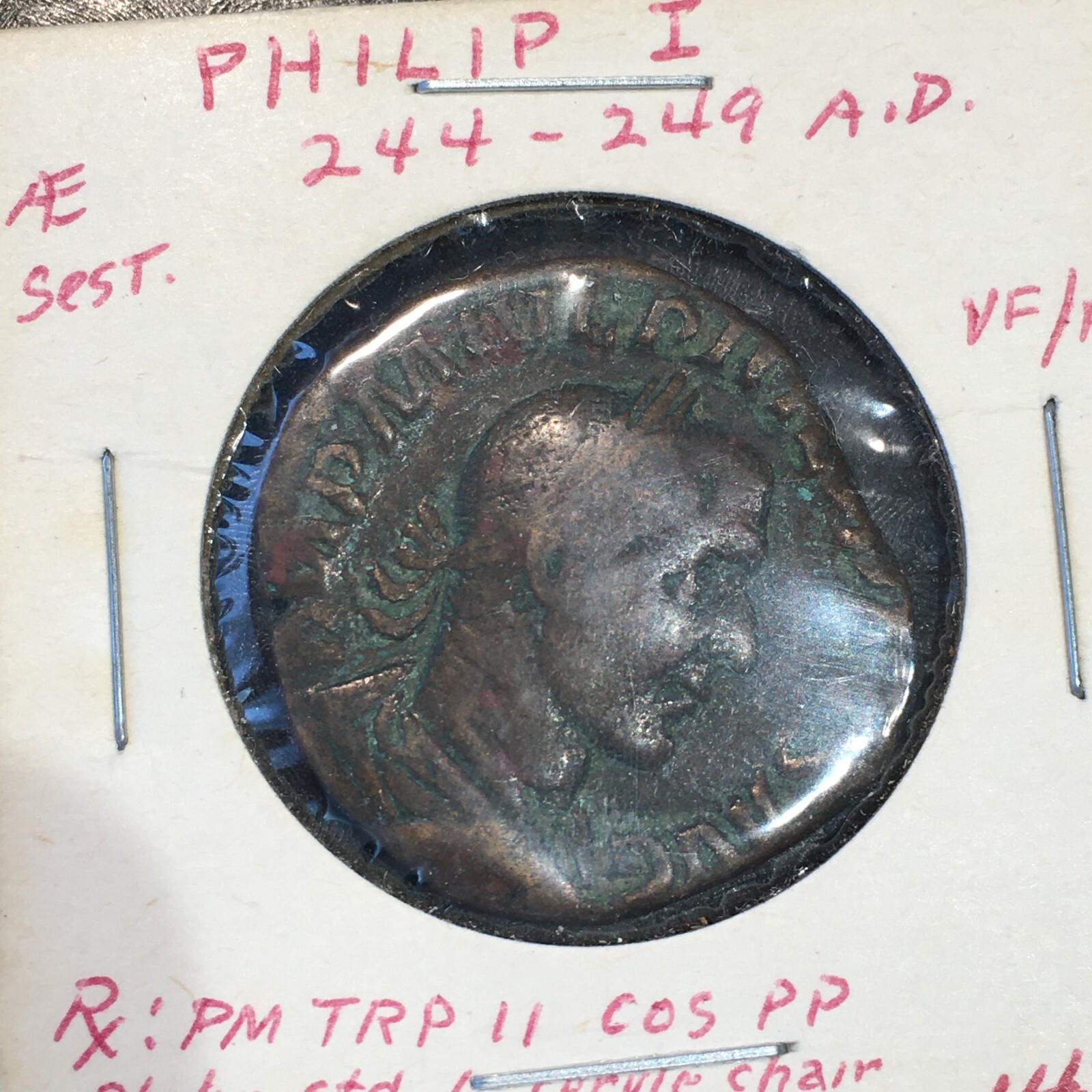 244-249 AD Philip I Herculius AE Sest. Philip Seated #P263