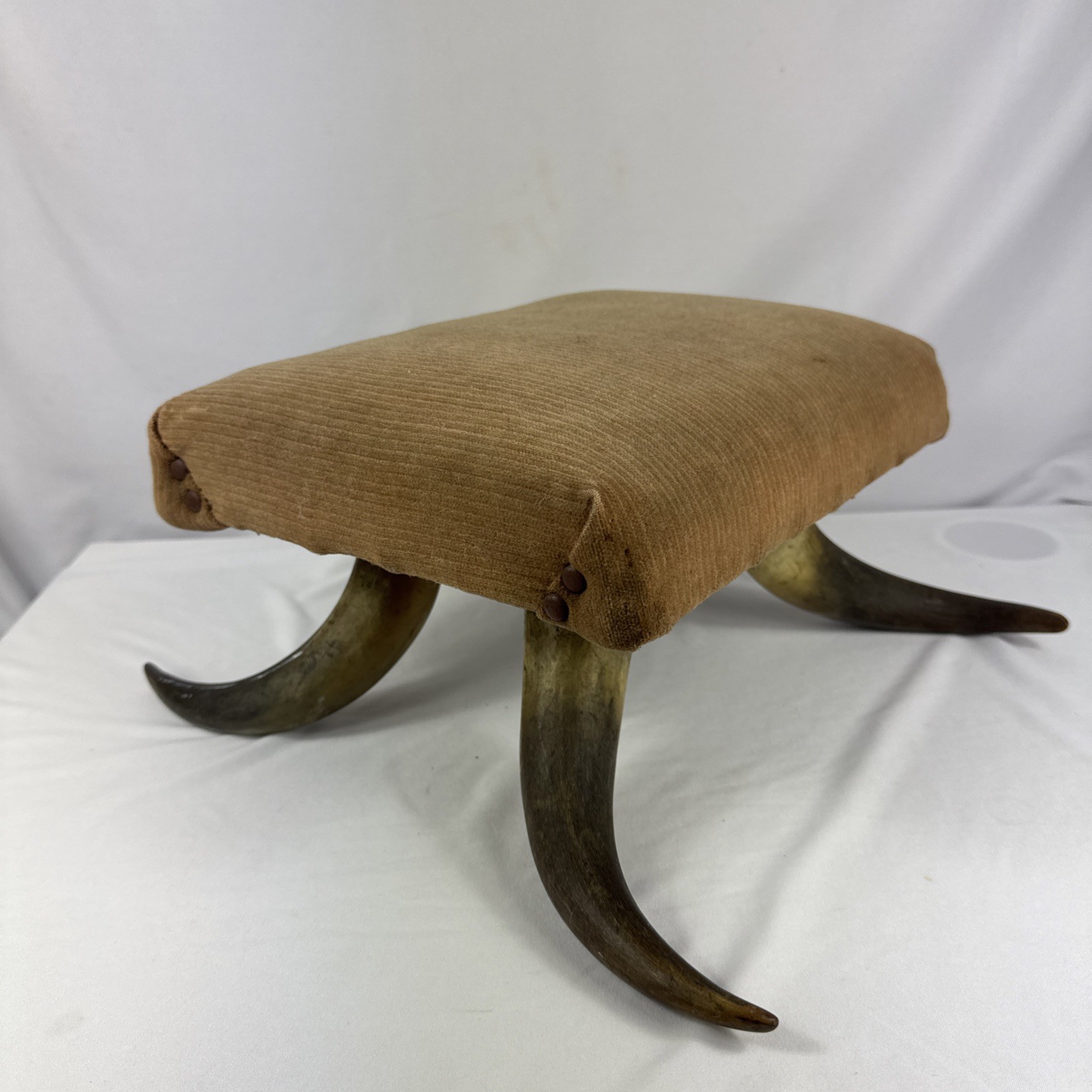 ANTIQUE American Cowboy Cow Horn Footstool Late 1800’s READ ANTIQUE American Cowboy Cow Horn Footstool Late 1800’s READ