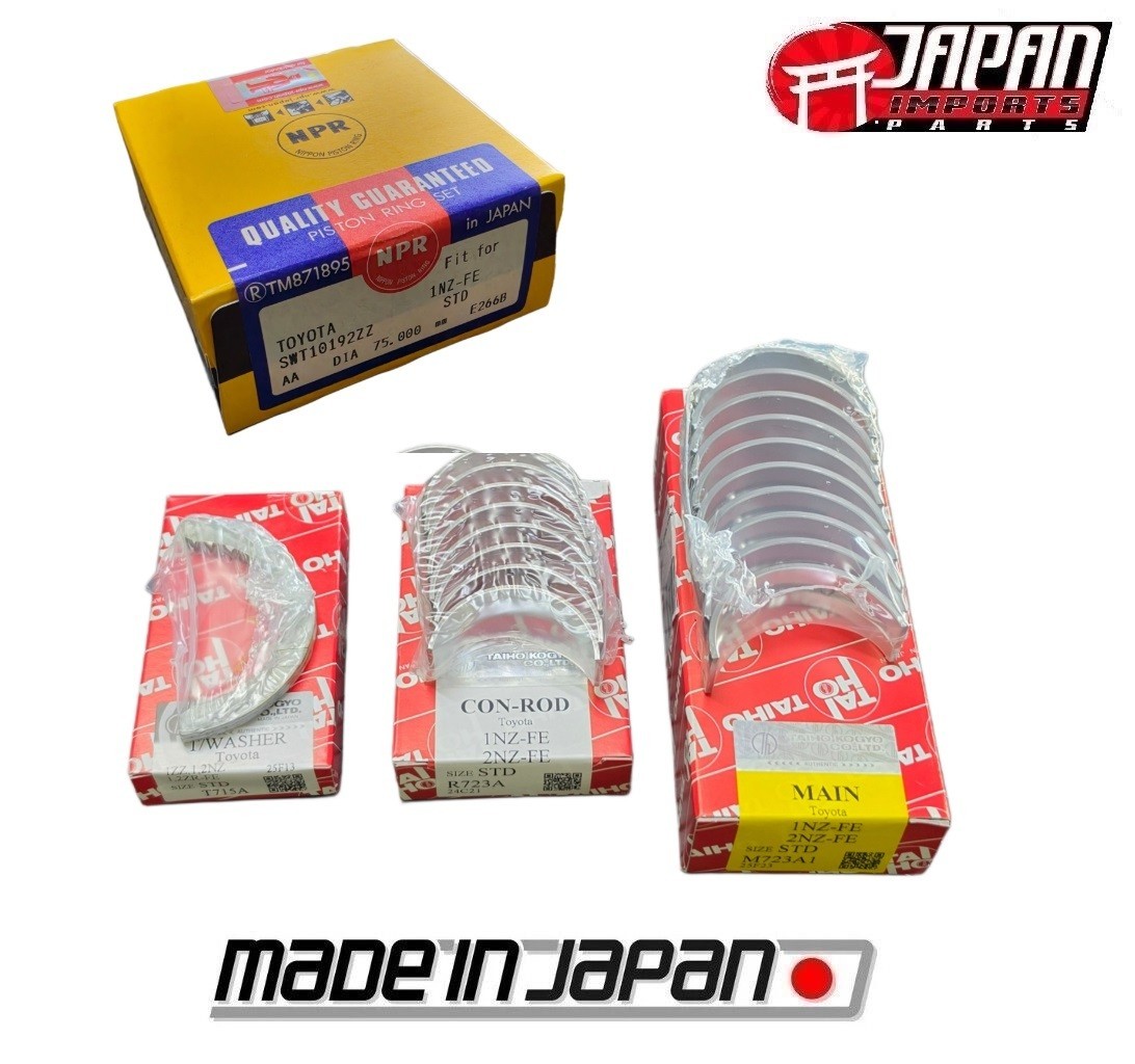 NPR Pistons Rings & Engine Bearings Set Yaris 06-15 Echo 1.5L XA XB Made Japan