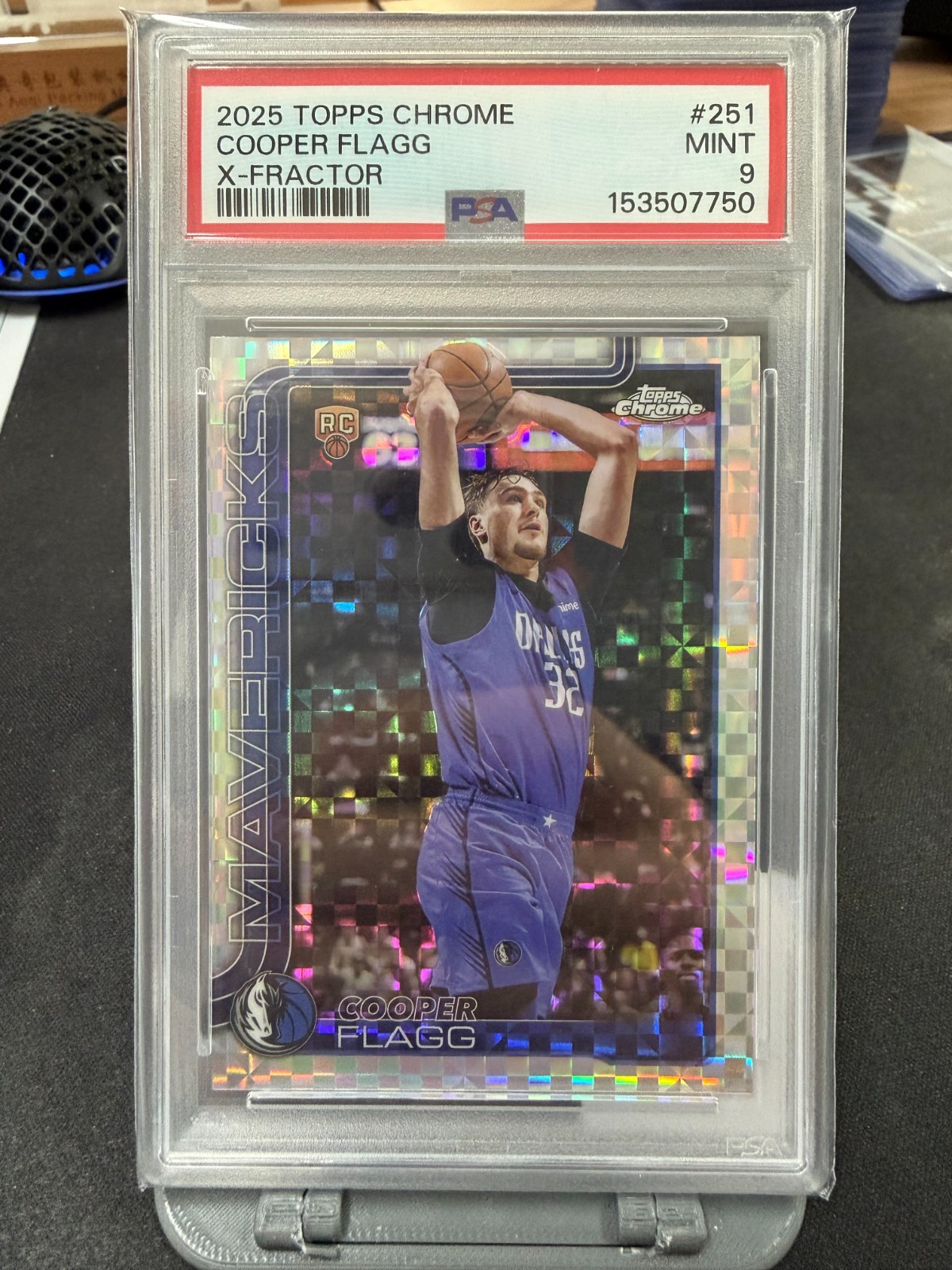 2025-26 Topps Chrome Cooper Flagg #251 RC Rookie X-Fractor Refractor PSA 9 Mavs