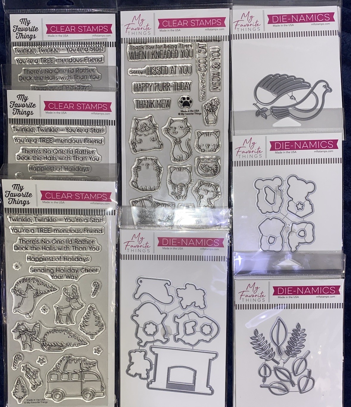 LOT 15 My Favorite Things CLEAR STAMPS DIE-NAMICS DIE SETS NEW USA STEEL
