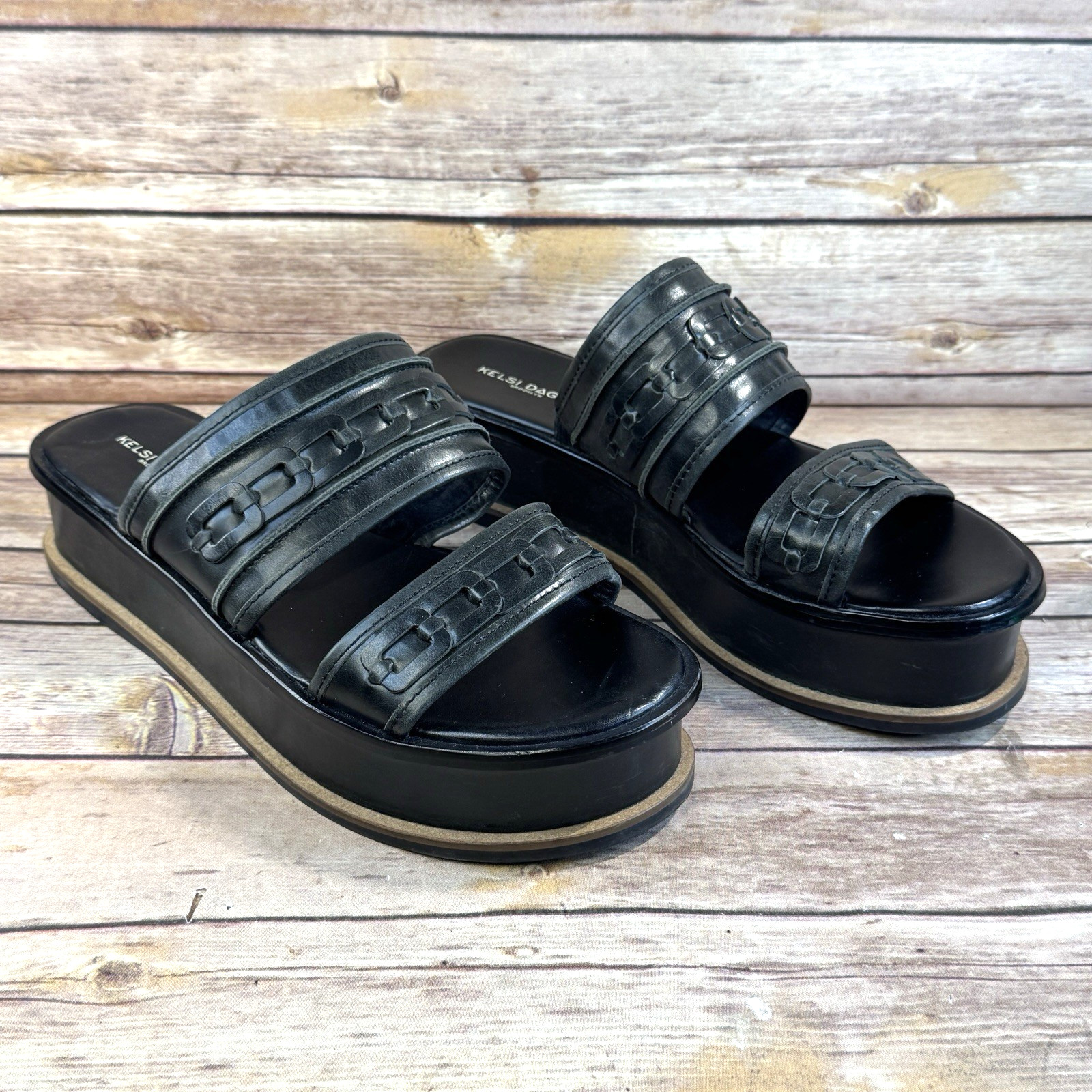 Anthropologie Kelsi Dagger Brooklyn Black Leather Drift Platform Sandals 11 Anthropologie Kelsi Dagger Brooklyn Black Leather Drift Platform Sandals 11