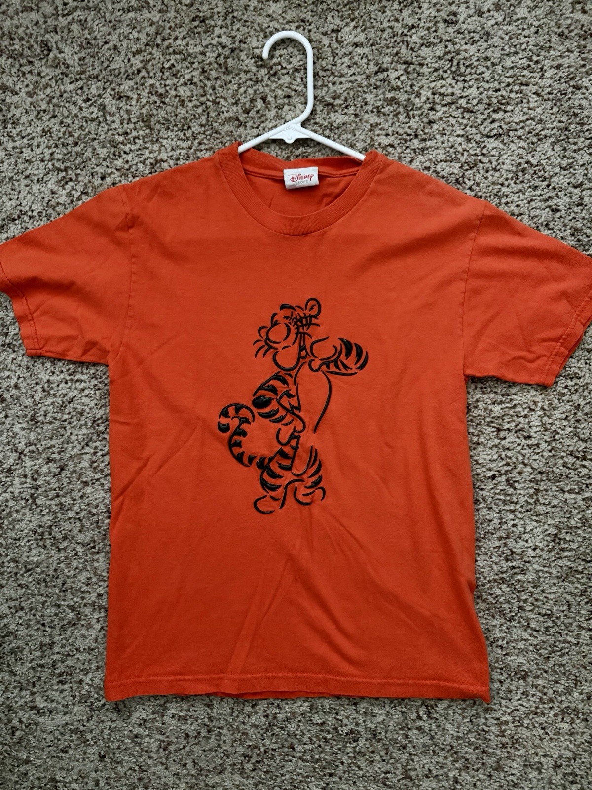 Rare VTG Disney Store Tigger Winnie the Pooh Orange Graphic T-Shirt USA Made- S