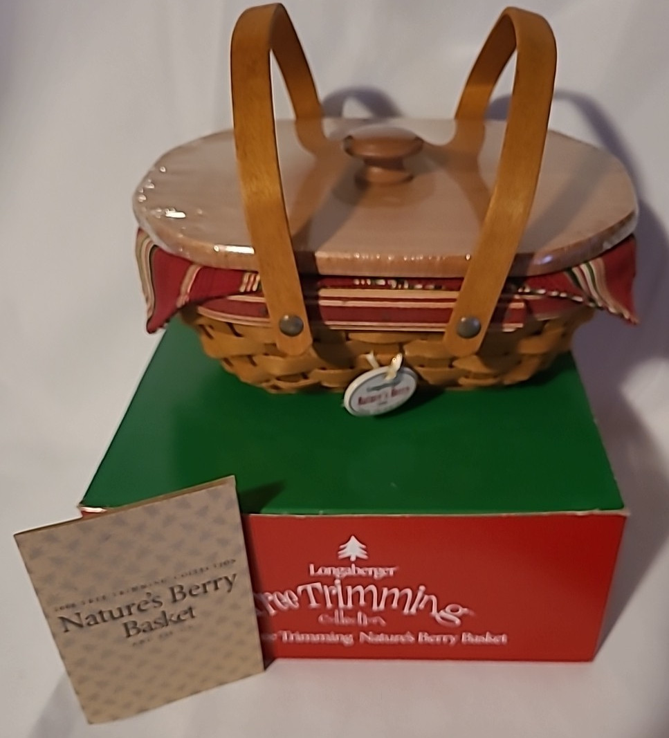 Longaberger Tree Trimming Collection Nature\'s Berry Basket Protector Liner RARE