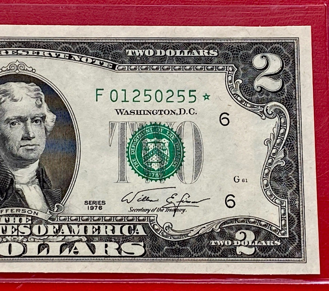 1976 STAR NOTE $2 TWO DOLLAR BILL ( ATLANTA F ) Uncirculated 1976 STAR NOTE $2 TWO DOLLAR BILL ( ATLANTA F ) Uncirculated