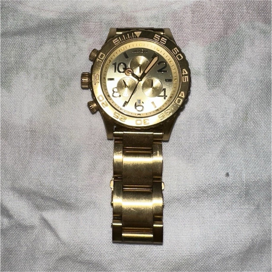 Nixon The 42-20 Chrono Quartz Chronograph Gold Tone Stainless 42mm 200m