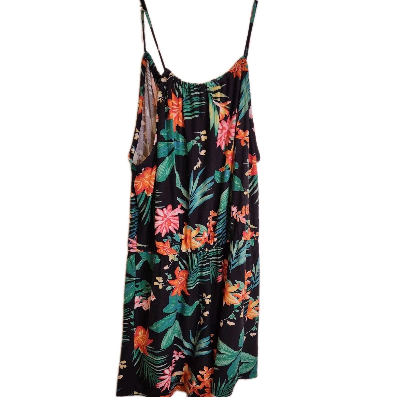 Derek Heart Size Large Romper Floral Print Spaghetti Strap Adjustable Neckline 