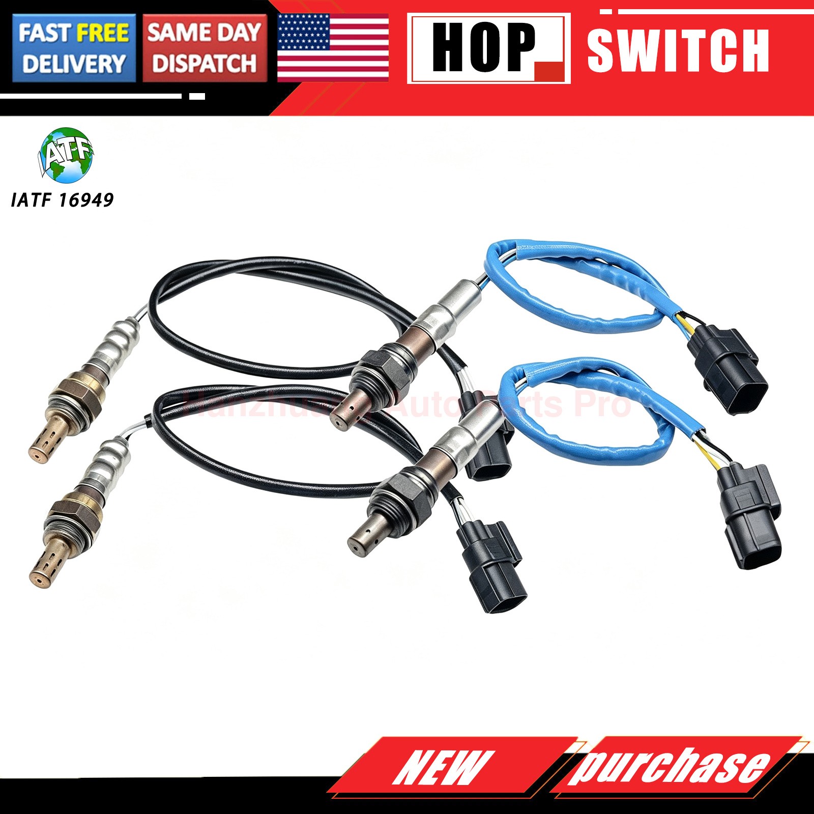 4PCS Up&Down Oxygen O2 Sensor For 2007-2009 Acura MDX 3.7L V6 234-5053 234-4351